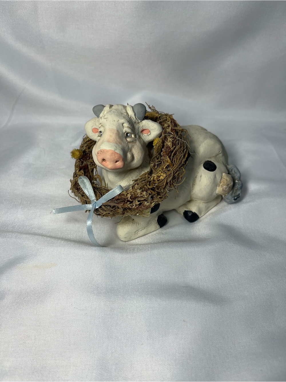 Vintage 1991 Dreamsicles Cow Figurine Cast Art Industries Kristin Signed Heavy